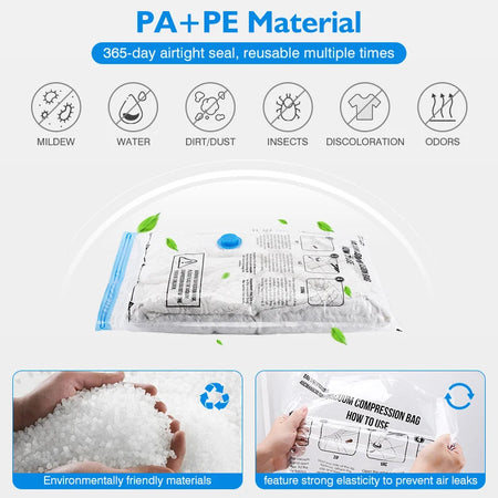 Vacuum Storage Bags 10/18Pc Space Saver Bag for Travel Clothes Comforter Blanket Compressed Organizer