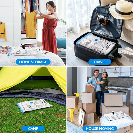 Vacuum Storage Bags 10/18Pc Space Saver Bag for Travel Clothes Comforter Blanket Compressed Organizer