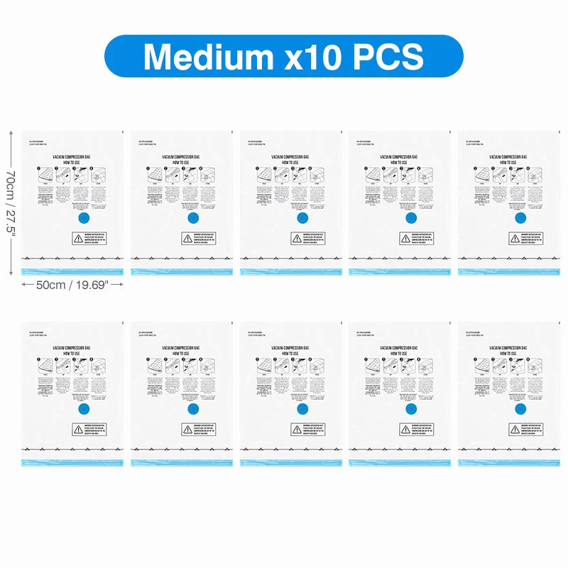 Vacuum Storage Bags 10/18Pc Space Saver Bag for Travel Clothes Comforter Blanket Compressed Organizer