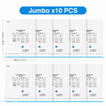 Vacuum Storage Bags 10/18Pc Space Saver Bag for Travel Clothes Comforter Blanket Compressed Organizer