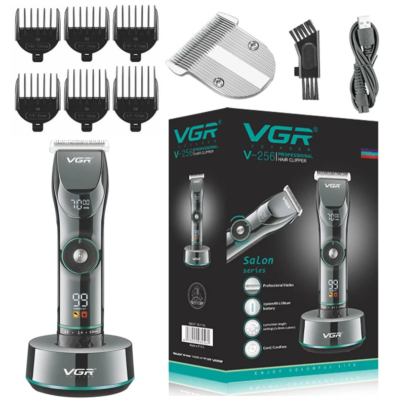 VGRO Professional 15-Speed Electric Hair Trimmer with LCD Display Box with blades