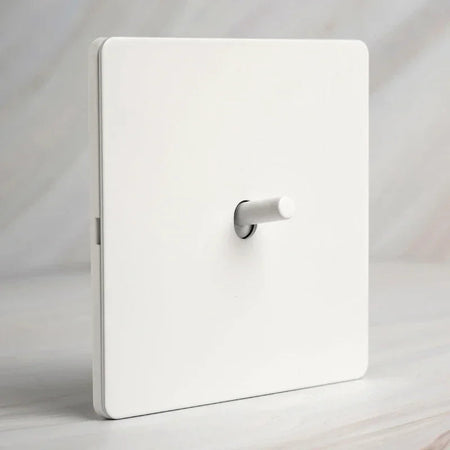 Vintage Brass Lever Wall Light Toggle Switch White Matte Stainless Steel Panel 1-4 Gang 2 Way Switch EU Socket for Home 1-Gang 2 Way Switch