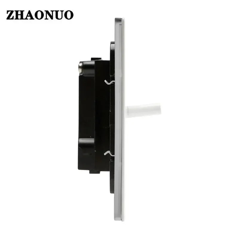 Vintage Brass Lever Wall Light Toggle Switch White Matte Stainless Steel Panel 1-4 Gang 2 Way Switch EU Socket for Home