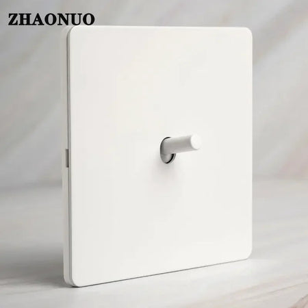 Vintage Brass Lever Wall Light Toggle Switch White Matte Stainless Steel Panel 1-4 Gang 2 Way Switch EU Socket for Home
