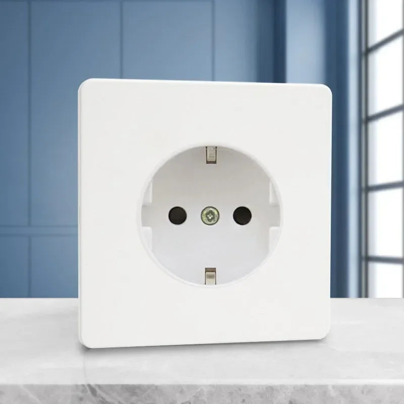 Vintage Brass Lever Wall Light Toggle Switch White Matte Stainless Steel Panel 1-4 Gang 2 Way Switch EU Socket for Home EU Socket