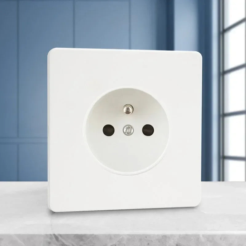 Vintage Brass Lever Wall Light Toggle Switch White Matte Stainless Steel Panel 1-4 Gang 2 Way Switch EU Socket for Home FR Socket