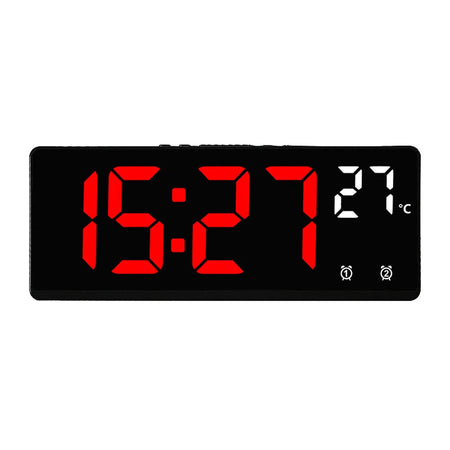 Voice Control Digital Alarm Clock Temperature Dual Alarm Snooze Desktop Table Clock Night Mode 12/24H LED Clock Watch ABR