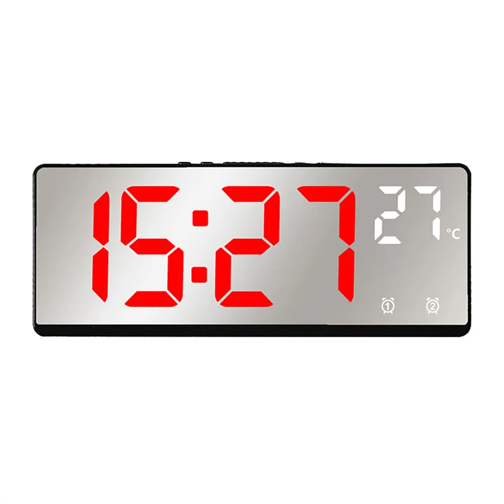Voice Control Digital Alarm Clock Temperature Dual Alarm Snooze Desktop Table Clock Night Mode 12/24H LED Clock Watch BR