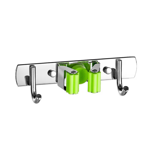 Wall Mount Mop Organizer Holder Broom Hook Stainless Steel Storage Hook Kitchen Bathroom Organization Accessories Green 1