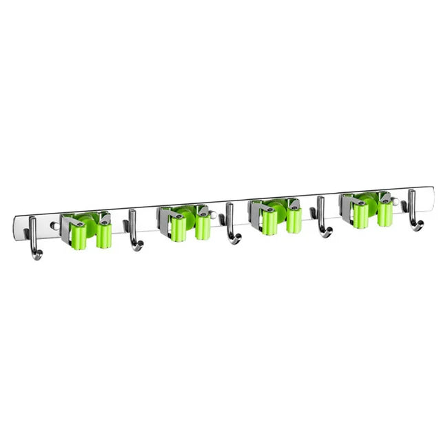 Wall Mount Mop Organizer Holder Broom Hook Stainless Steel Storage Hook Kitchen Bathroom Organization Accessories Green 4