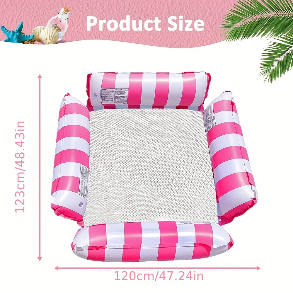Water Hammock Recliner Inflatable Floating Swimming Mattress - Festive Pool Toy Lounge Bed for Summer Relaxation