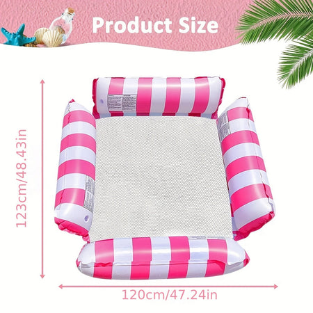 Water Hammock Recliner Inflatable Floating Swimming Mattress - Festive Pool Toy Lounge Bed for Summer Relaxation