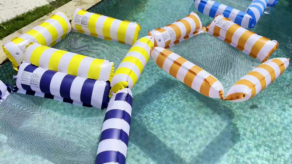 Water Hammock Recliner Inflatable Floating Swimming Mattress - Festive Pool Toy Lounge Bed for Summer Relaxation