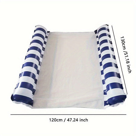 Water Toy Deck Chair Floating Bed with Striped Inflatable Floating Mat Clip Net Floating Row