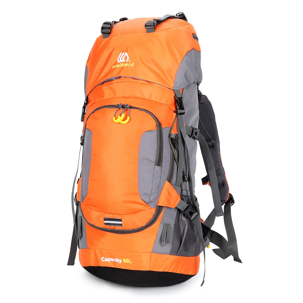 Waterproof 60L Hiking Backpack with Rain Cover - Ideal for Outdoor Adventures