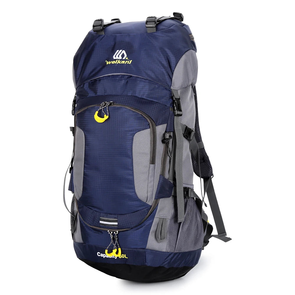 Waterproof 60L Hiking Backpack with Rain Cover - Ideal for Outdoor Adventures