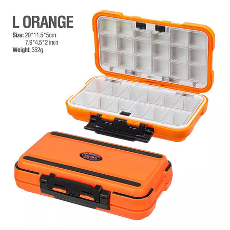 Waterproof Fishing Tackle Box Fishing Accessories Tool Storage Box Fish Hook Lure Fake Bait Boxes For Carp Fishing Goods L-Orange