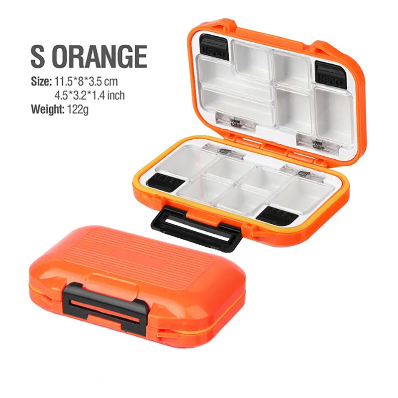 Waterproof Fishing Tackle Box Fishing Accessories Tool Storage Box Fish Hook Lure Fake Bait Boxes For Carp Fishing Goods S-Orange