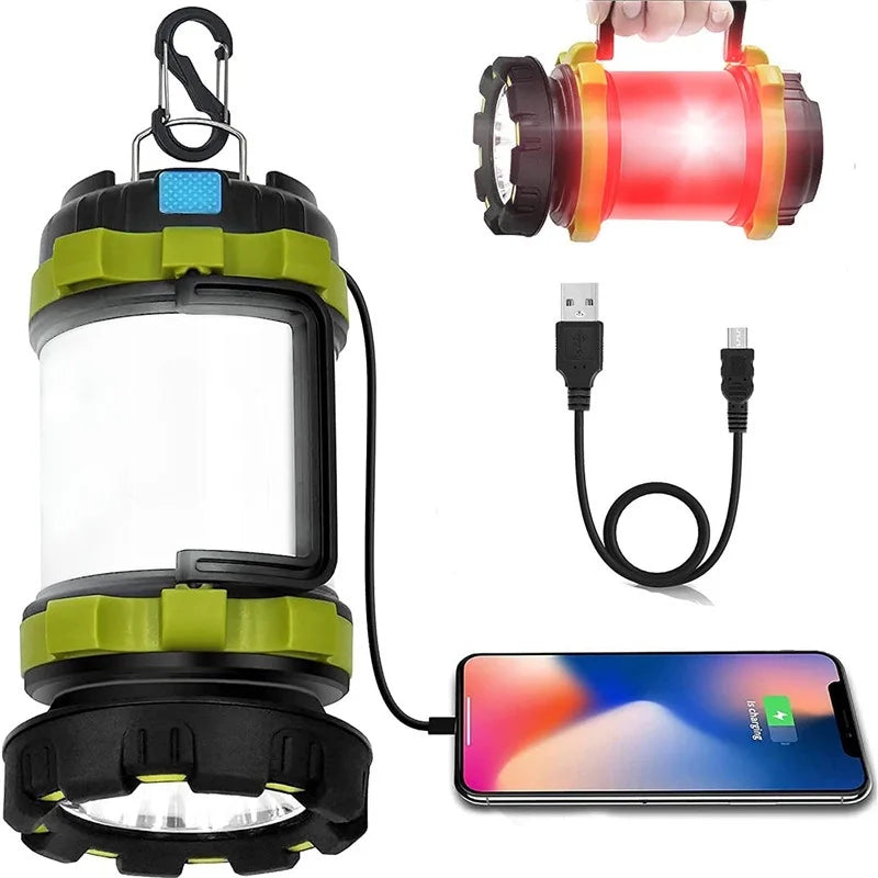 Waterproof Rechargeable Camping Lantern &amp;amp; Power Bank Green