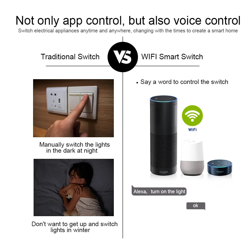 Wifi Smart Switch 12V 24V 110V 220V 85-250V 2CH Relay Module RF 433 Remote Control Work With Alexa Google Home Tuya SmartLife