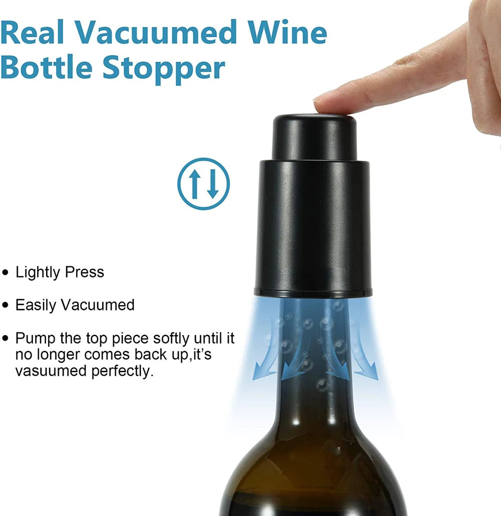 Wine Bottle Stoppers Reusable Wine Stoppers Vacuum Wine Preserver Wine Savers Vacuum Pump Corks Keep Wine Really Fresh