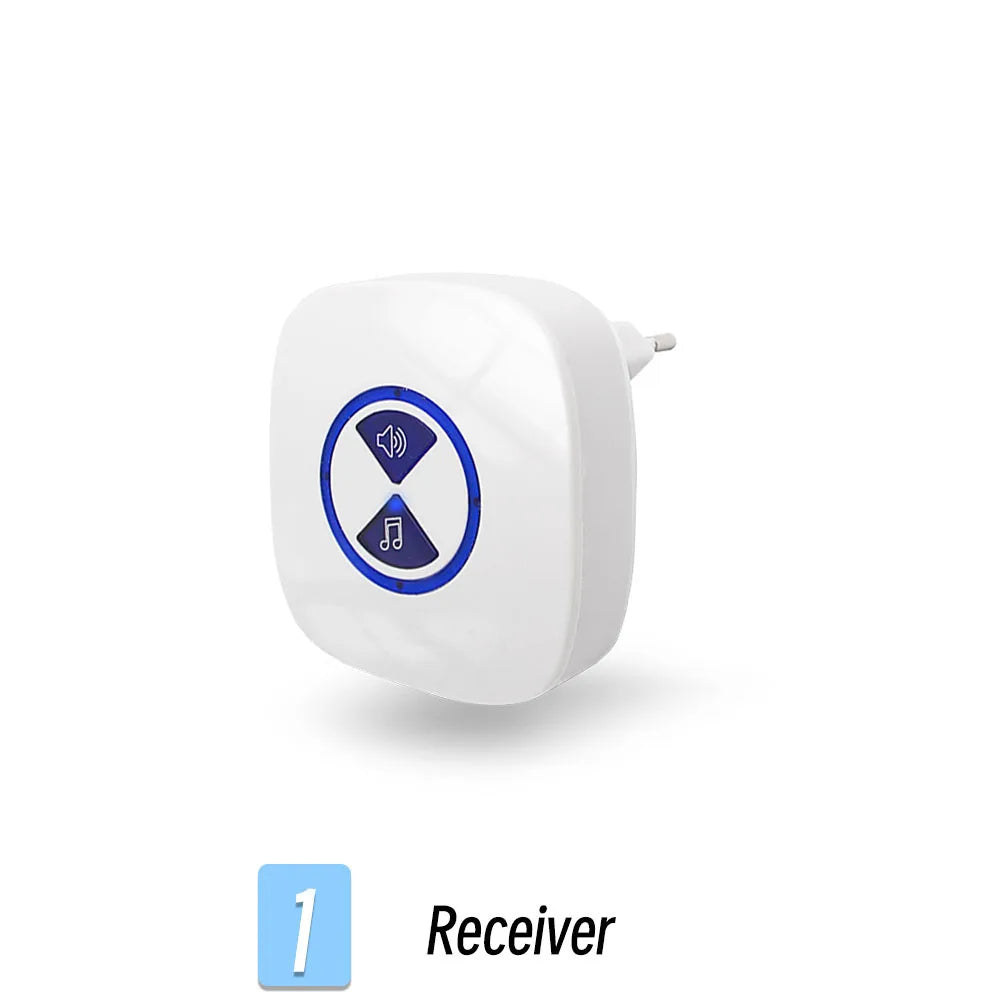 Wireless 433mhz Rf Outdoor Doorbell 100M Waterproof Door Bell Transmitter AC 110V 220V EU UK Receiver Door Bell for Smart Home