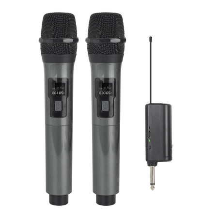 Wireless Microphone 2 Channels UHF Fixed Frequency Handheld Mic Micphone For Party Karaoke Professional Church Show Meeting