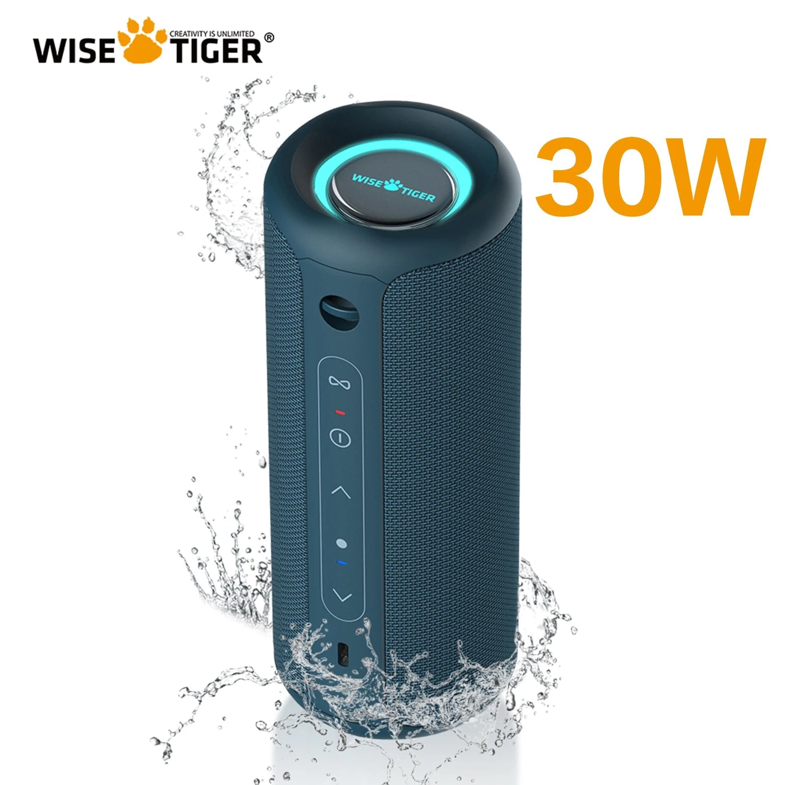 WISE TIGER P3 Bluetooth Speaker: Portable Bass Boost Stereo - IPX7 Waterproof &amp;amp; 30W Power