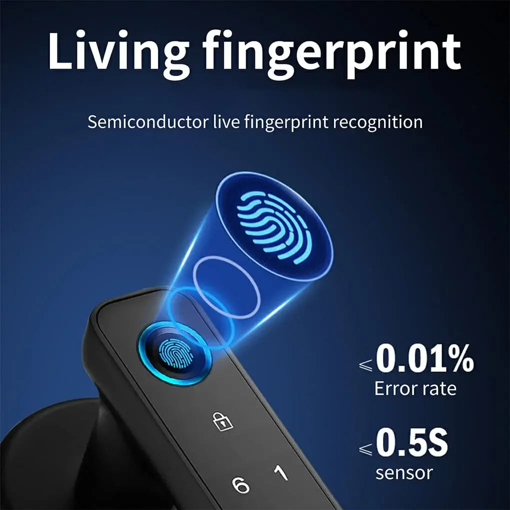 With Tuya Biometric Fingerprint Smart Door Lock Electronic Digital Lock  Password Fingerprint Keyless Security Door Handle Home