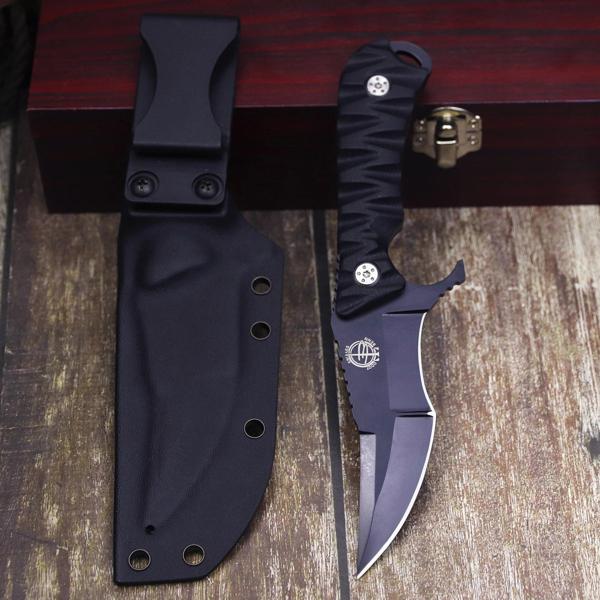 WPKOPYA D2 Steel Outdoor Tactical Survival Knife WZD-014A
