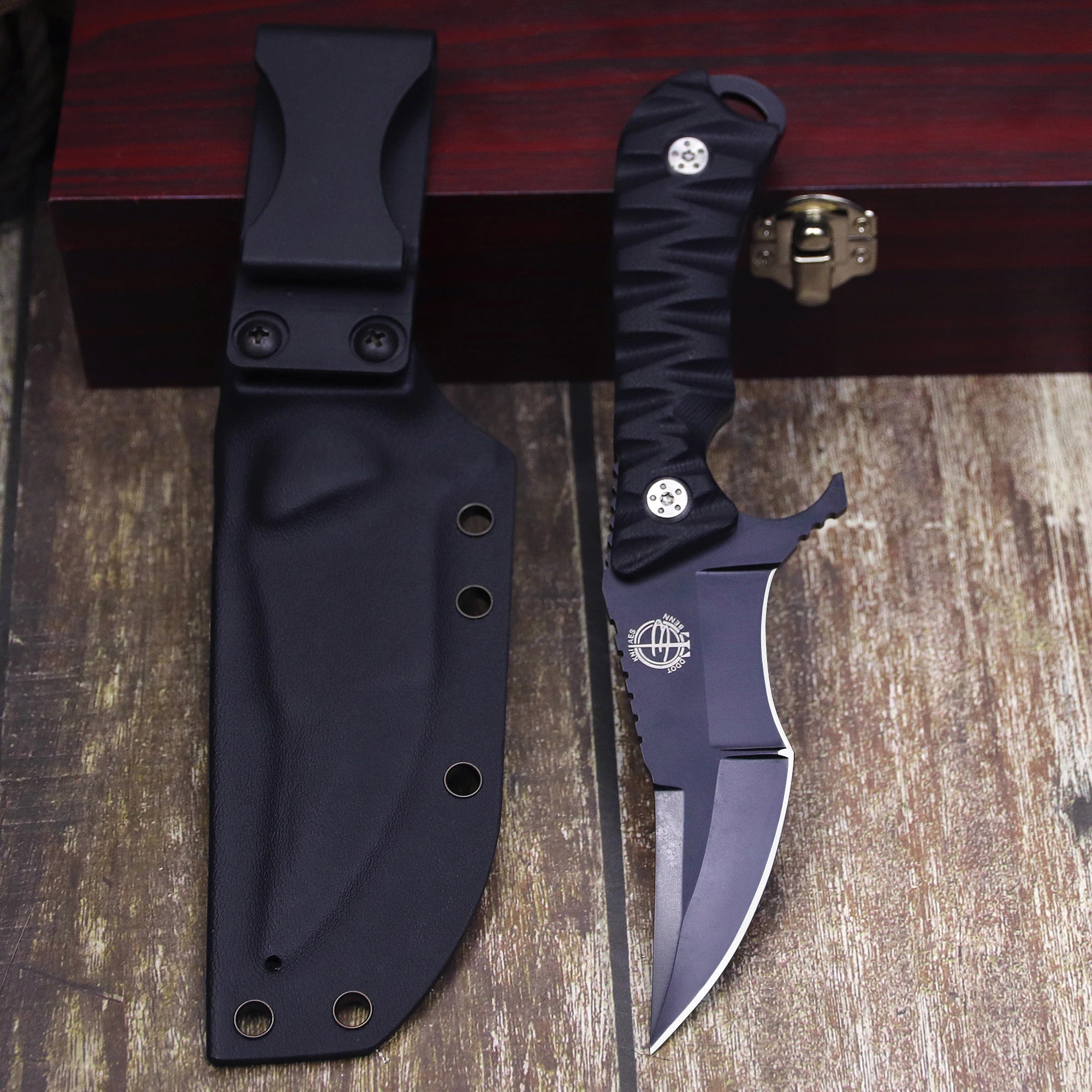 WPKOPYA D2 Steel Outdoor Tactical Survival Knife WZD-014A