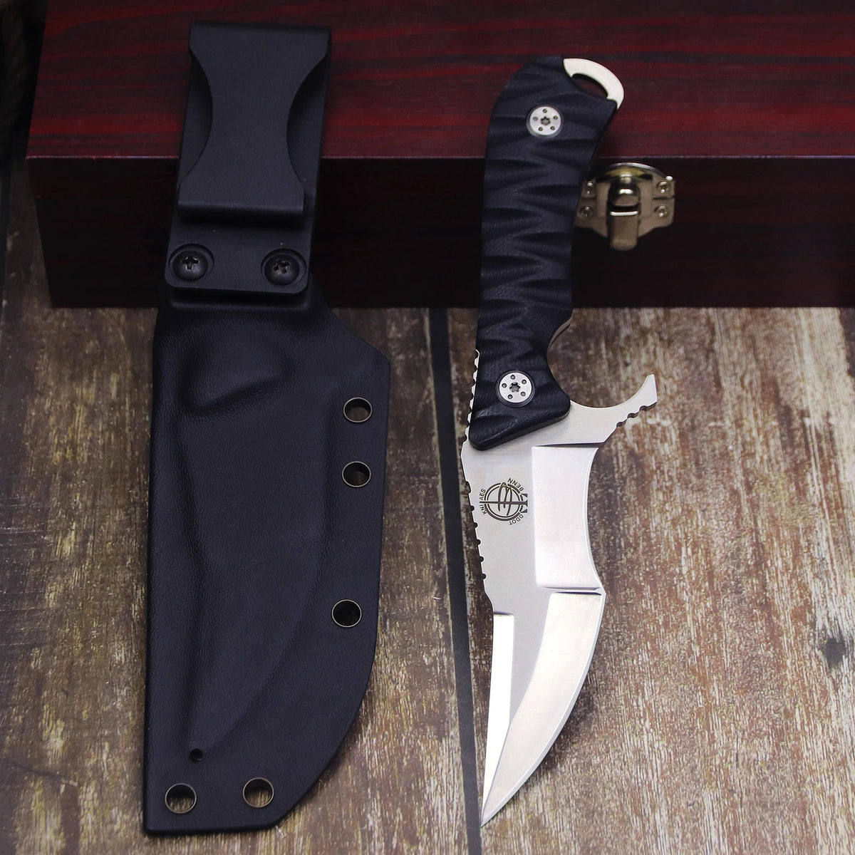 WPKOPYA D2 Steel Outdoor Tactical Survival Knife WZD-014B