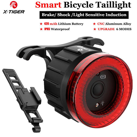 X-TIGER Brake Sensing Rear Lights Ultra Bright Bike Brake Light Smart Auto On/Off Safety Warning Bicycle Taillight