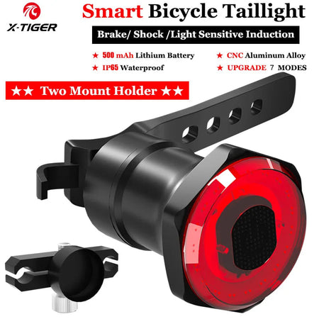 X-TIGER Brake Sensing Rear Lights Ultra Bright Bike Brake Light Smart Auto On/Off Safety Warning Bicycle Taillight