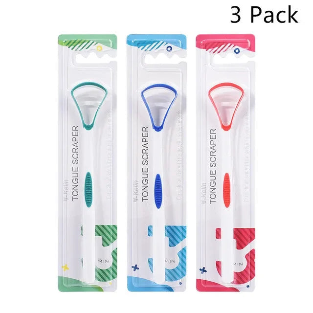 Y-Kelin Sales Silicone Tongue Scraper Brush Cleaning  Food Grade Single Oral Care To Keep Fresh Breath 3Color Pack No.1 3 color pack / CHINA