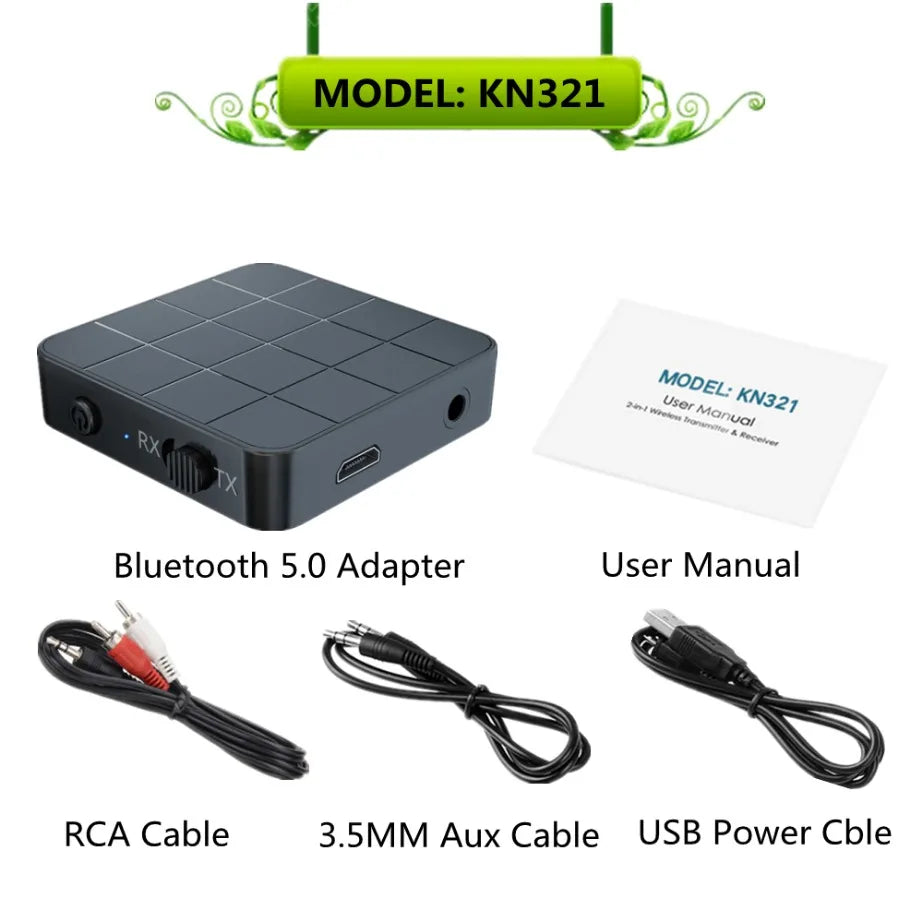 YIGETOHDE Bluetooth 5.0 Receiver Transmitter Audio Music Stereo Wireless BT 5.0 Adapter RCA 3.5Mm AUX Jack For Speaker TV Car PC