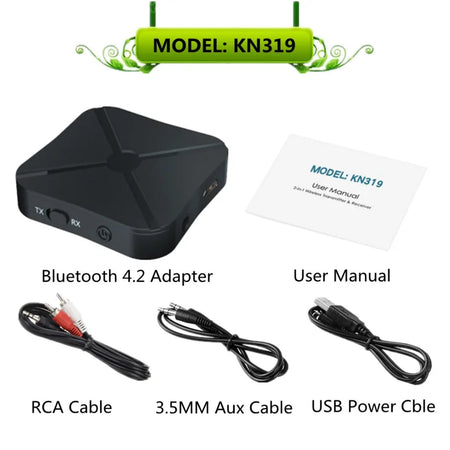 YIGETOHDE Bluetooth 5.0 Receiver Transmitter Audio Music Stereo Wireless BT 5.0 Adapter RCA 3.5Mm AUX Jack For Speaker TV Car PC