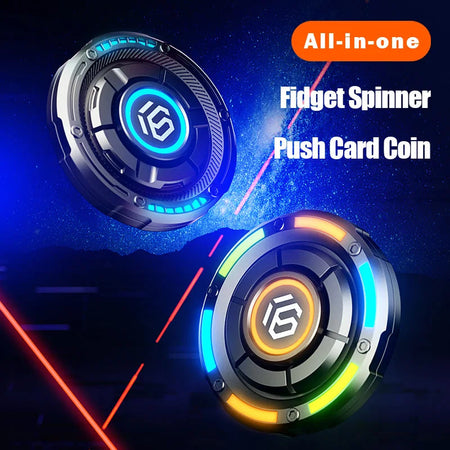 YIJOO 3in1 EDC Metal Pushing Card Hand Spinner Papa Coin Adults Creative Fidget Toys For Men 2024 New Stress Reliever Gifts