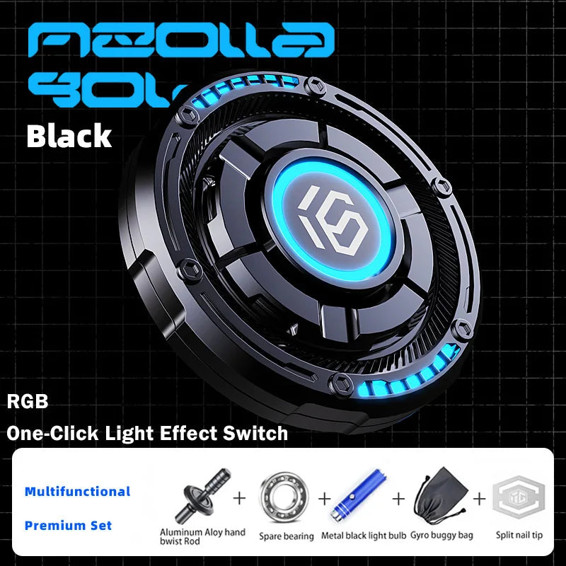 YIJOO 3in1 EDC Metal Pushing Card Hand Spinner Papa Coin Adults Creative Fidget Toys For Men 2024 New Stress Reliever Gifts Black Premium Set / CHINA