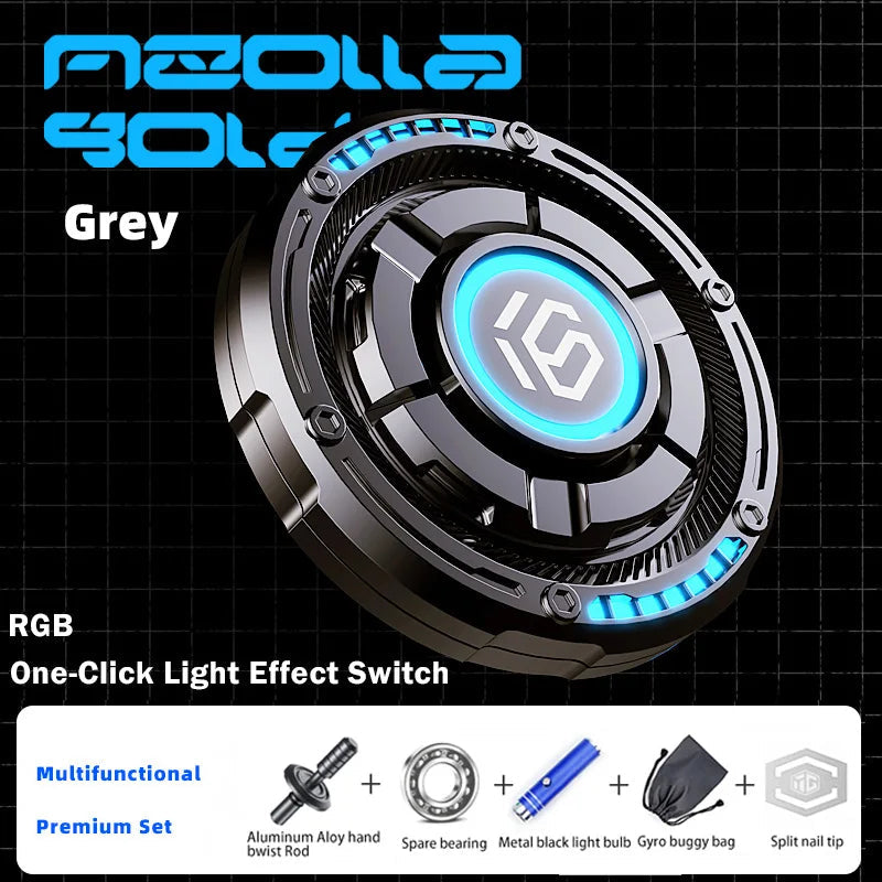 YIJOO 3in1 EDC Metal Pushing Card Hand Spinner Papa Coin Adults Creative Fidget Toys For Men 2024 New Stress Reliever Gifts Grey Premium Set / CHINA