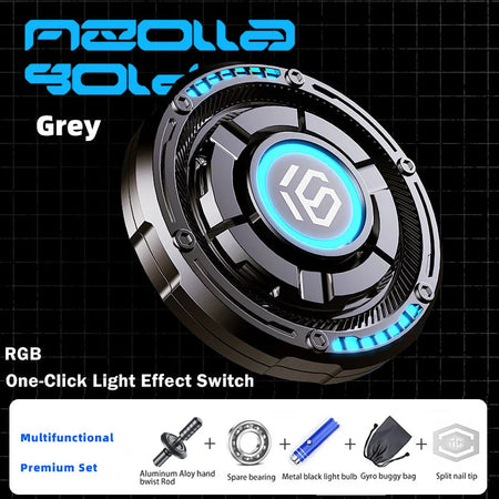 YIJOO 3in1 EDC Metal Pushing Card Hand Spinner Papa Coin Adults Creative Fidget Toys For Men 2024 New Stress Reliever Gifts Grey Premium Set / CHINA