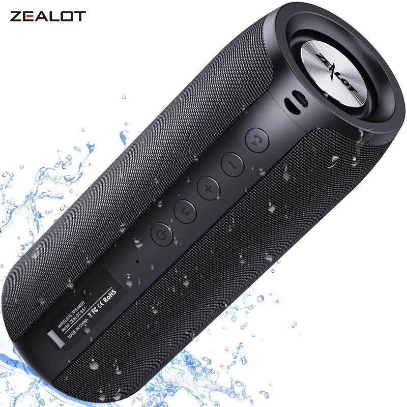 ZEALOT S51 Portable Bluetooth Speaker: Waterproof Sound Box with Extra Bass Mode &amp;amp; 12-Hour Playtime