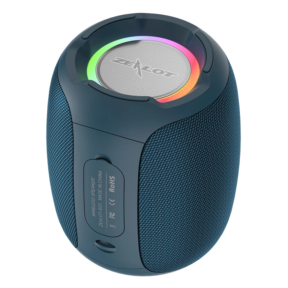 ZEALOT S53 Wireless Bluetooth Speaker: 10W Super Loud Sound, 12-Hour Playtime  Blue / Russian Federation