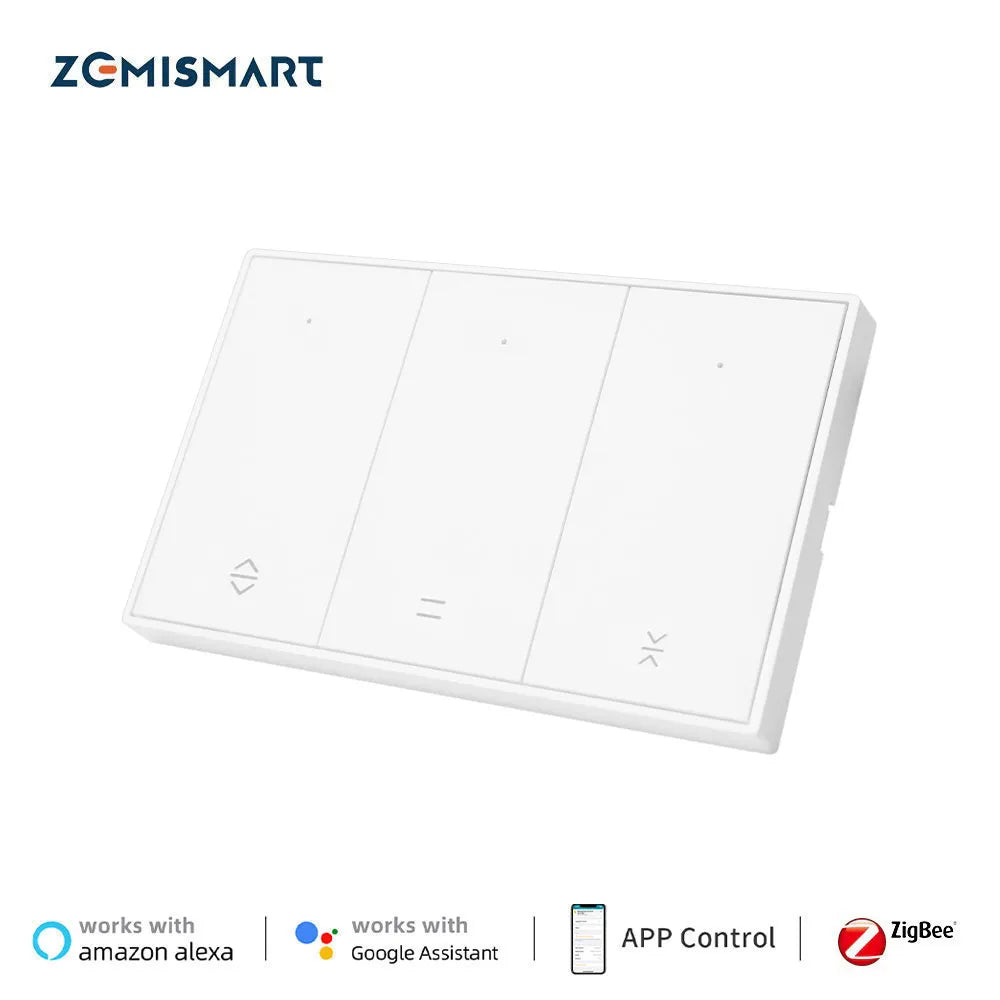Zemismart Tuya Zigbee US AU Smart Curtain Switch for Electric Motorized Roller Shutter Wall Push Button Switch Alexa Google Home