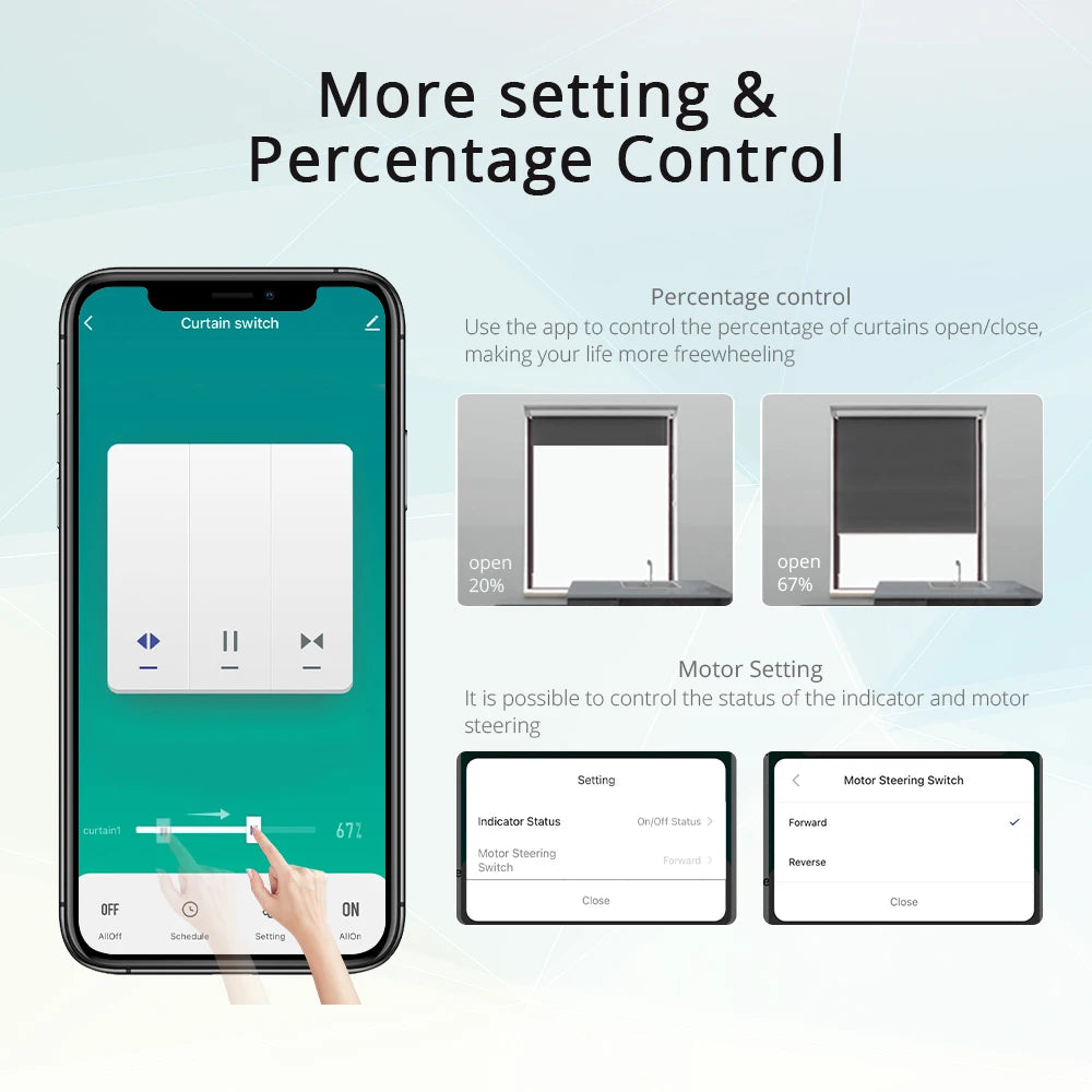 Zemismart Tuya Zigbee US AU Smart Curtain Switch for Electric Motorized Roller Shutter Wall Push Button Switch Alexa Google Home
