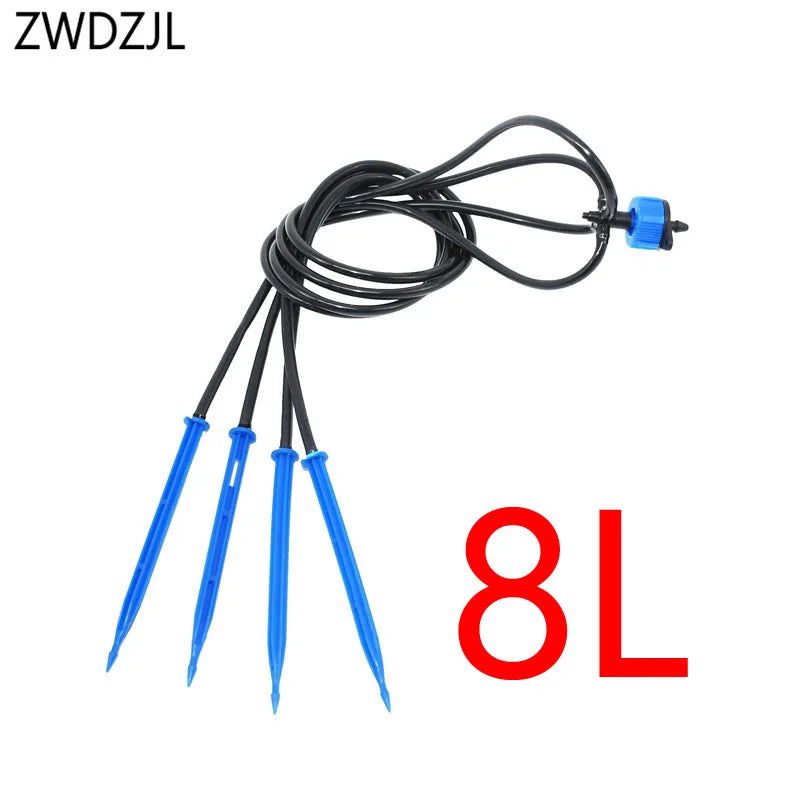 ZWDZJL 4L 8L Drip Irrigation System with 4-Way Arrow Drip Emitter 8L