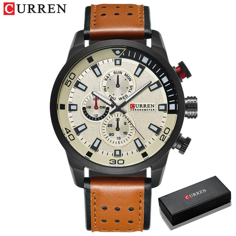 🟠 2017 Curren Stily Watch Men Luxury Brand Men's Quartz-Watch Twatch Watch Clock Мужские запястья.